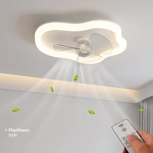 plafonnier led moderne avec ventilateur télécommandé et luminosité réglable - vue 2 sur 11