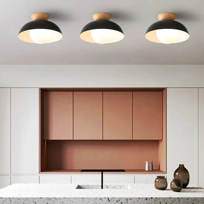 Plafond moderne à LEDs lumière minimaliste en bois lampe suspendue pour allée balcon vestiaire intérieur décor à la maison luminaire Lustre