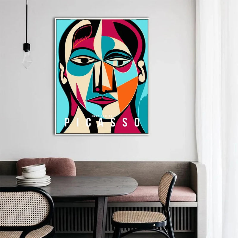Poster Mural D'exposition Picasso – Style Abstrait Vintage – Beige Neutre – Neuf