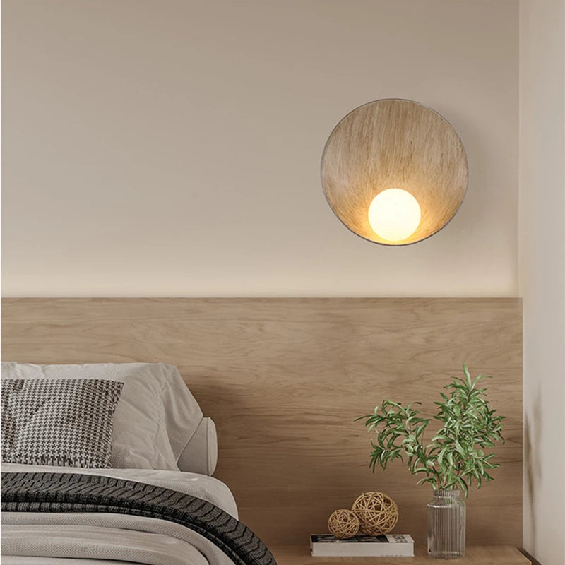 applique murale ronde en résine pour décoration maison - vue 5 sur 8