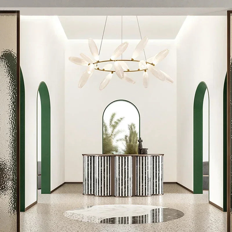 lustre moderne en verre nordique pour décoration intérieure - vue 6 sur 14