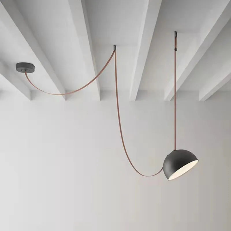 Suspension cuir artificiel noir moderne - vue 5 sur 19