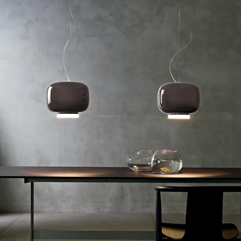 Suspension LED en verre au design nordique moderne