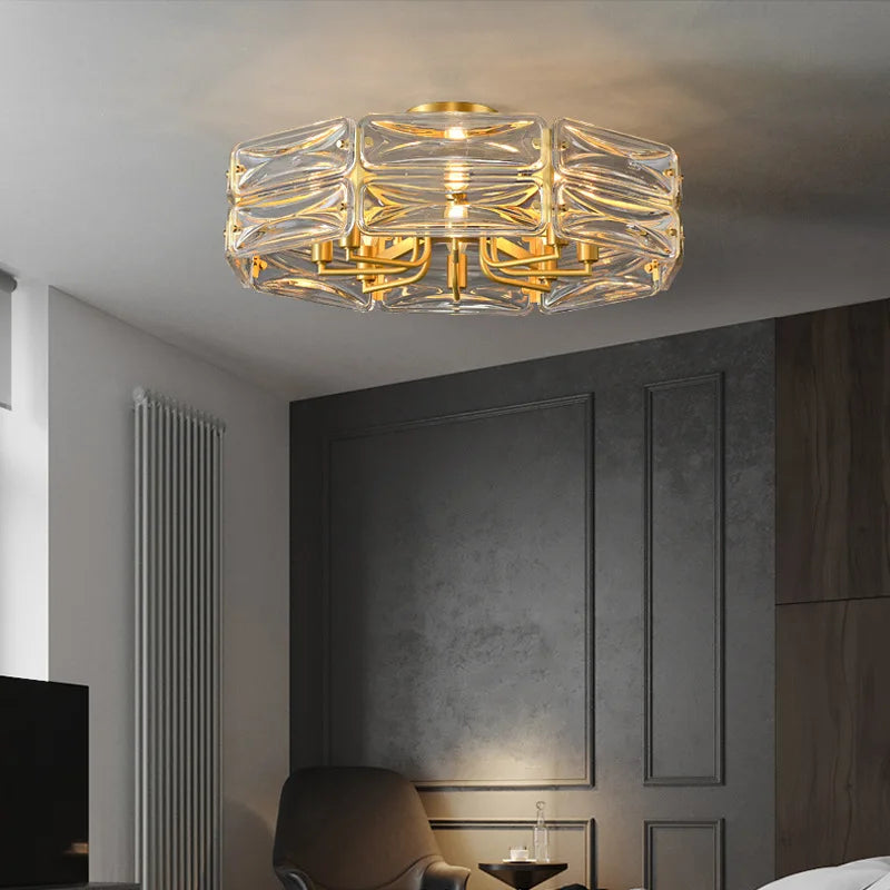 lustre nordique en cuivre led élégant pour décoration intérieure - vue 4 sur 13