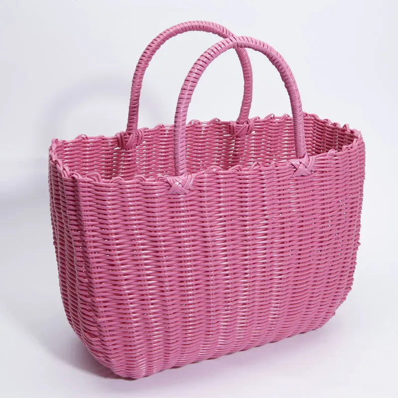 panier tissé imitation rotin pour pique-nique en extérieur - vue 9 sur 22