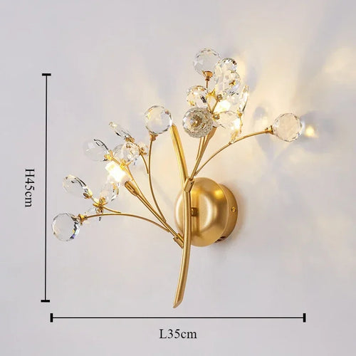 applique murale led luxe en cristal pour décoration intérieure - vue 9 sur 8