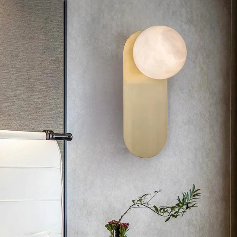 applique murale nordique de luxe en cuivre et marbre pour hôtel - vue 4 sur 7