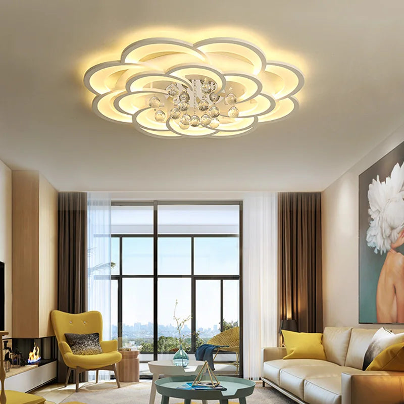 plafonnier led moderne en cristal gradation circulaire