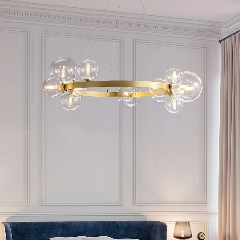 lampe suspendue en forme d'anneau avec fil réglable