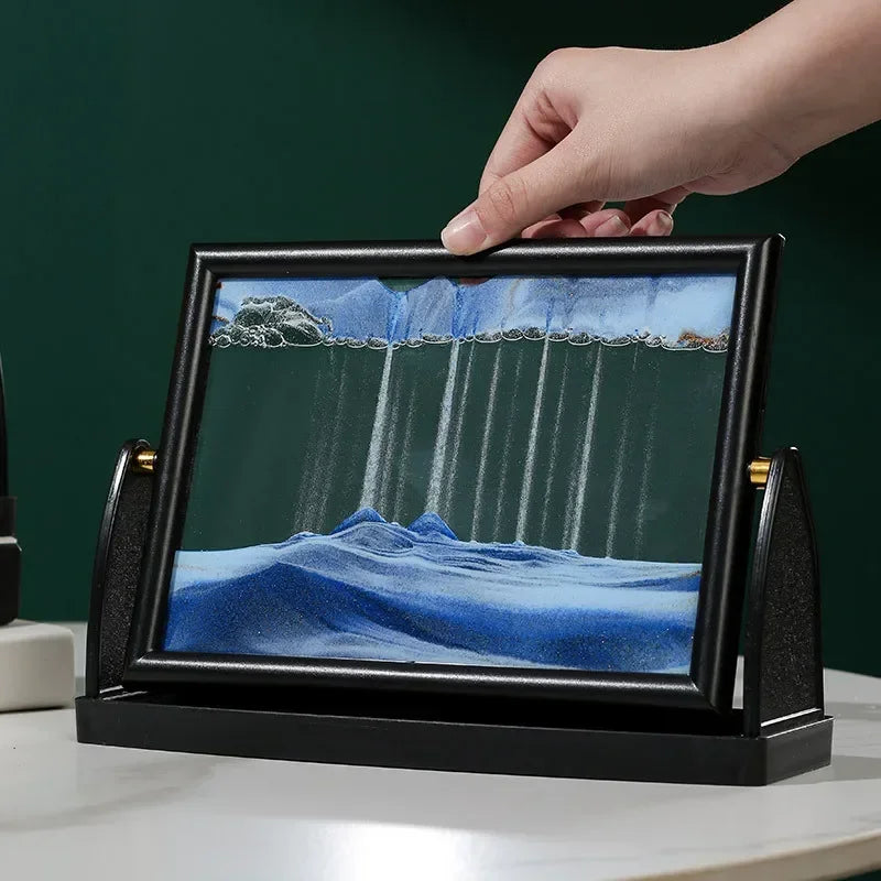 paysage de sable rotatif en verre 3D créatif décoratif