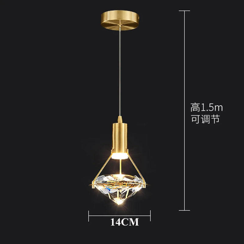 Thrisdar K9 cristal suspension LED lampe moderne Table de chevet suspension lampe cuisine salle à manger chambre lustre suspension