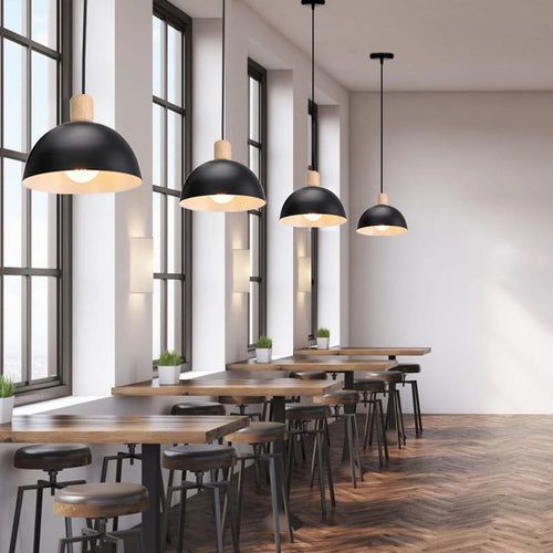 lustre nordique led en bois pour décoration maison - vue 3 sur 13