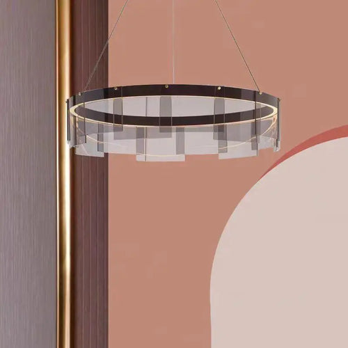 lustre moderne en verre à led pour décoration intérieure - vue 7 sur 9