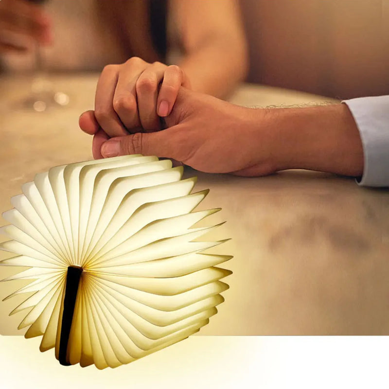 3D créatif Led livre veilleuse Portable en bois 5V Usb Rechargeable magnétique pliable bureau Table lampe décoration de la maison 5 couleurs
