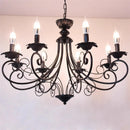lustre classique en fer forgé vintage pour décoration intérieure