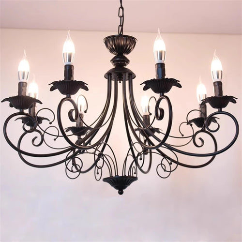 lustre classique en fer forgé vintage pour décoration intérieure