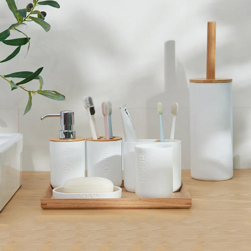 accessoires de salle de bain brosse à dents distributeur de savon - vue 2 sur 12