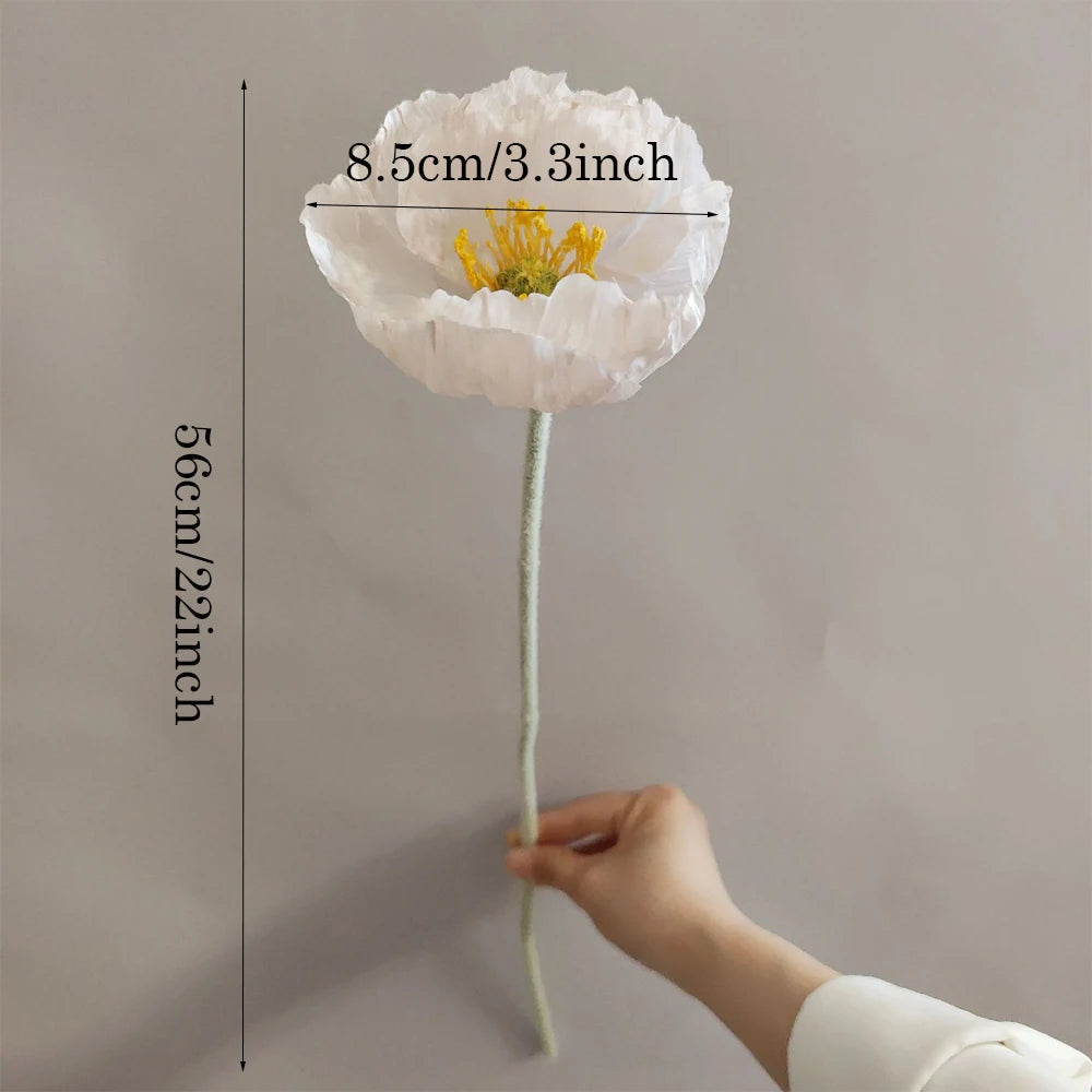 branche de fleurs artificielles pavot pour décoration et bricolage - vue 3 sur 10