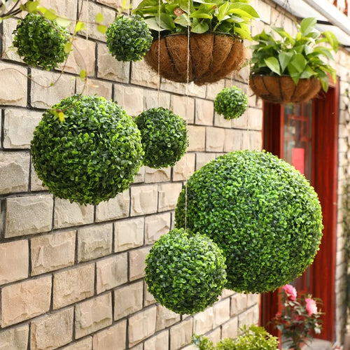 boule décorative en gazon artificiel pour jardin mariage et balcon - vue 3 sur 10
