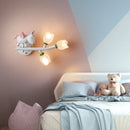 applique murale fille lapin g4 led fleur