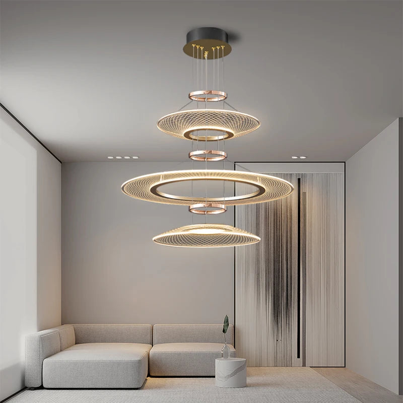Plafonniers pour salon double lampes suspendues pour cuisine île hôtel Restaurant lustres LED Suspension - vue 4 sur 11
