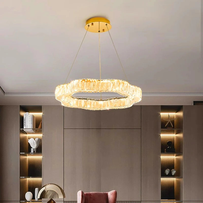 home decorationPendant lights, luxury crystal living room chandelier, bedroom Pendant lamp, ceiling light, indoor lighting - vue 4 sur 13