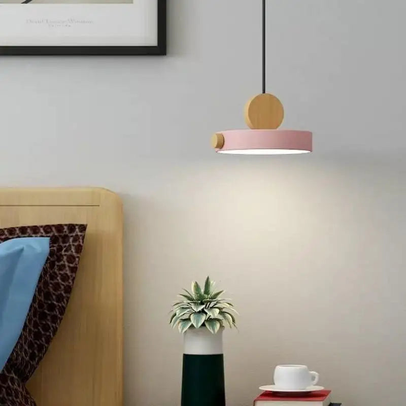 LED Iron Pendant Light for Dining Room, Round Disc, Long Strip, Bedside Nightlight, Study Living Room, Simple Decor, Coffee Bar - vue 3 sur 14