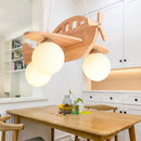 lustre moderne en bois fait main pour chambre enfant décor avion