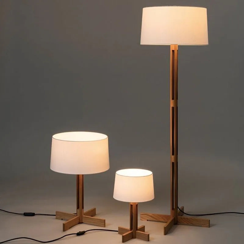 Lampe de table Vintage Wabi Sabi vent en bois massif lampadaire salon décor à la maison canapé coin debout étude chevet lampe de lecture
