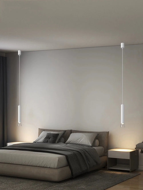 lampe suspension led moderne simple longue ligne tube remplaçable - vue 4 sur 7