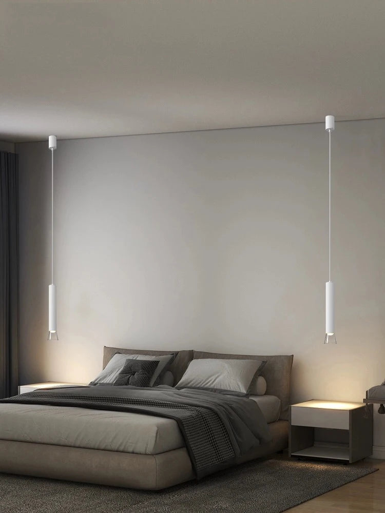 lampe suspension led moderne simple longue ligne tube remplaçable - vue 3 sur 7