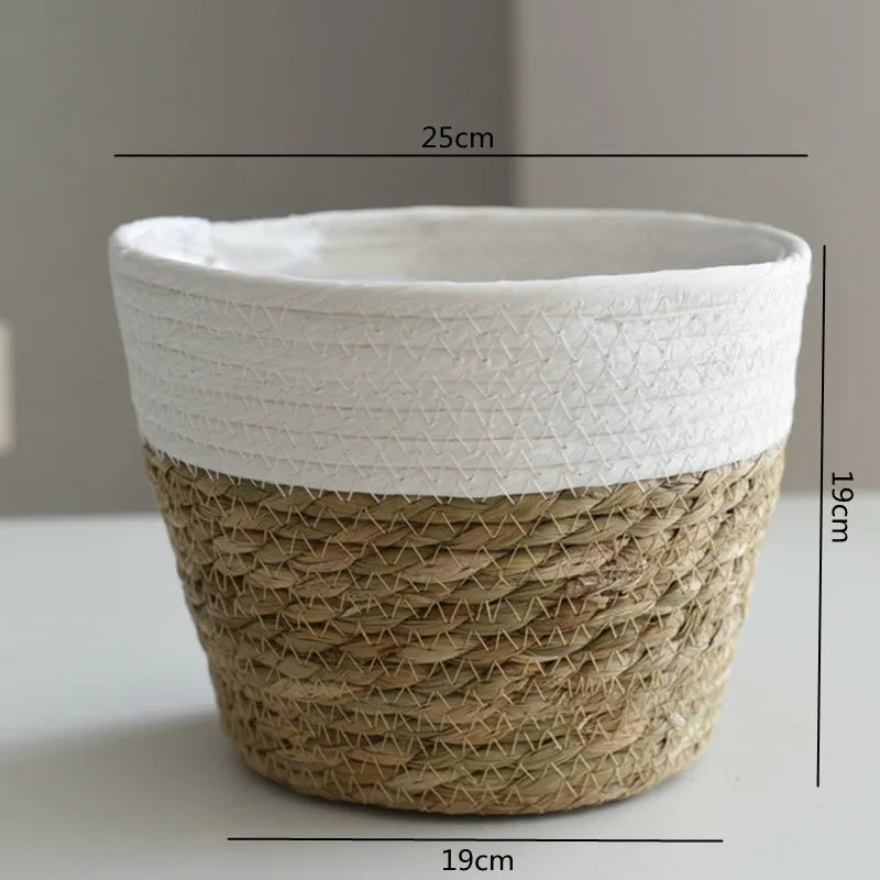 panier en paille pour plantes d'intérieur et d'extérieur - vue 13 sur 28