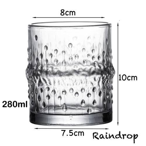 Verres a whisky old fashioned motif relief elegant