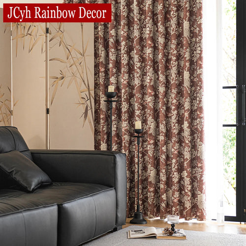 Rideau occultant motif oiseaux style nature chambre salon