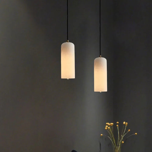 lustre en marbre avec ampoule en cuivre pour éclairage élégant - vue 2 sur 7