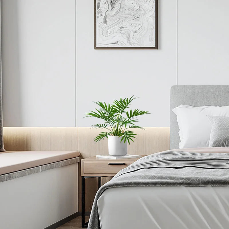 petites plantes en plastique palmier artificiel pour décoration intérieure et extérieure - vue 4 sur 10