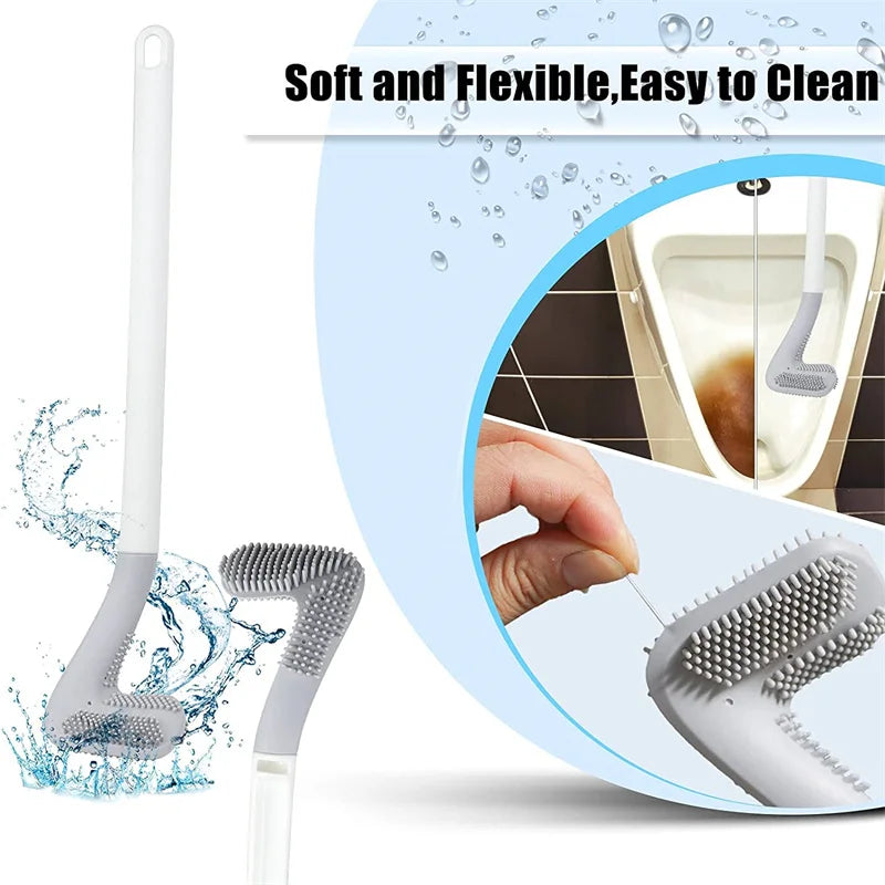 brosses de nettoyage en silicone avec support pour salle de bain