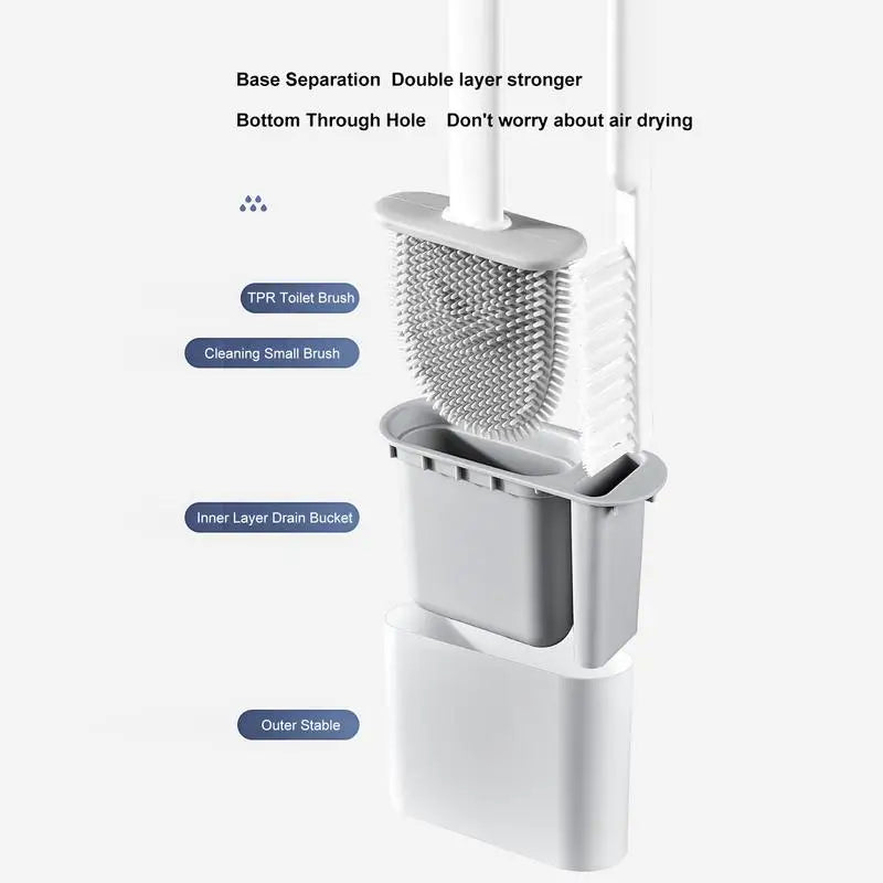 brosse de toilette à séchage rapide avec support mural et nettoyage efficace - vue 5 sur 9