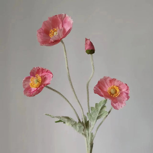 fausses fleurs de pavot en soie pour décorations de mariage et fêtes - vue 22 sur 29