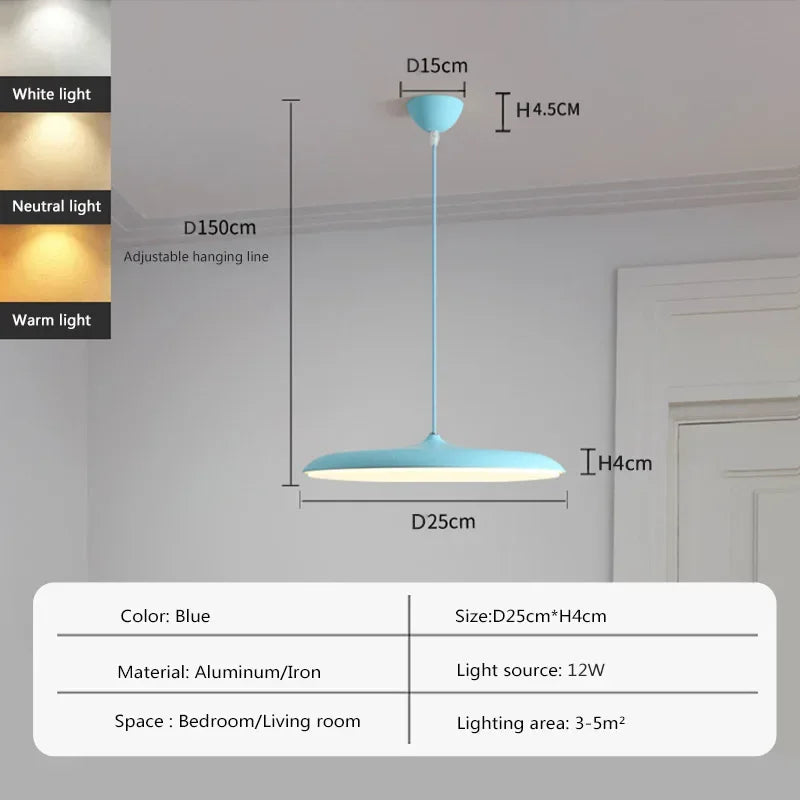 lampe led suspendue design nordique avec soucoupe volante - vue 11 sur 14
