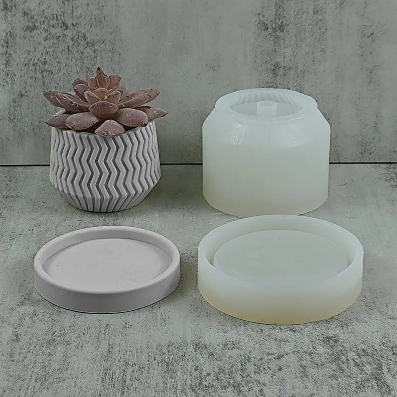 moules en silicone pour pots de fleurs en béton nordique et décoration intérieure