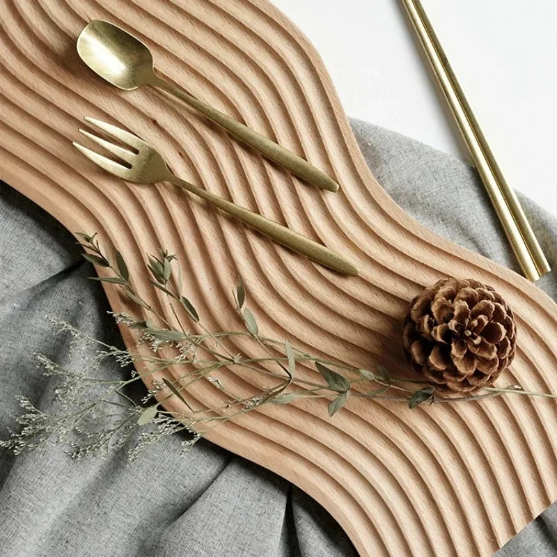 plateau décoratif en bois pour servir collations et desserts - vue 5 sur 8