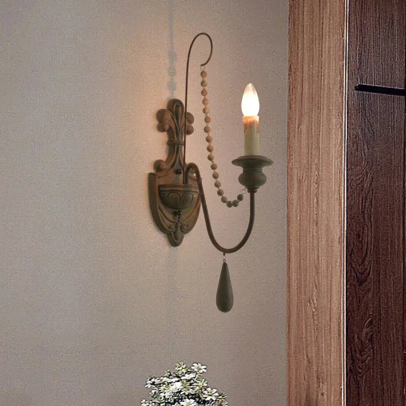 American French wall lamp, rural retro living room, dining room, bedroom, corridor, staircase decorative lighting fixtures - vue 6 sur 10