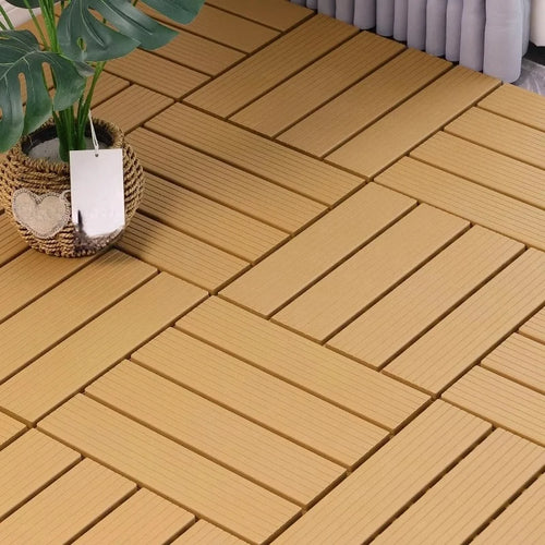 Dalles de sol pvc clipsables effet bois exterieur