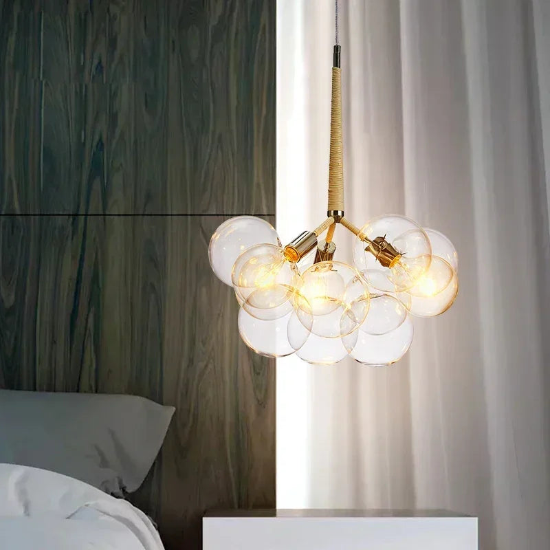lustre moderne en verre lumineux pour décoration intérieure - vue 6 sur 18