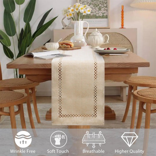 chemin de table lin ajoure style moderne repas