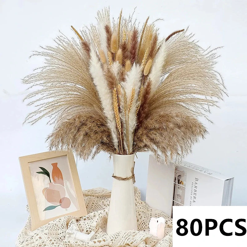 bouquet dherbe de pampa naturelle pour décoration et cadeaux - vue 10 sur 18