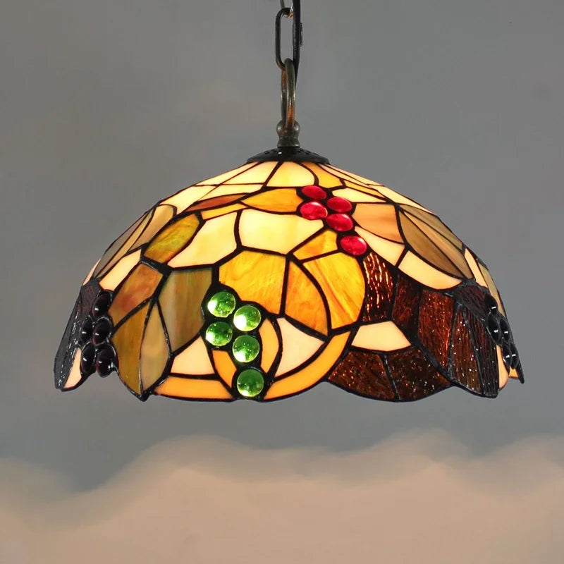 Lustre en verre coloré Tiffany rétro européen - vue 22 sur 29