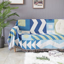 Serviette de canape jacquard nordique motif geometrique automne