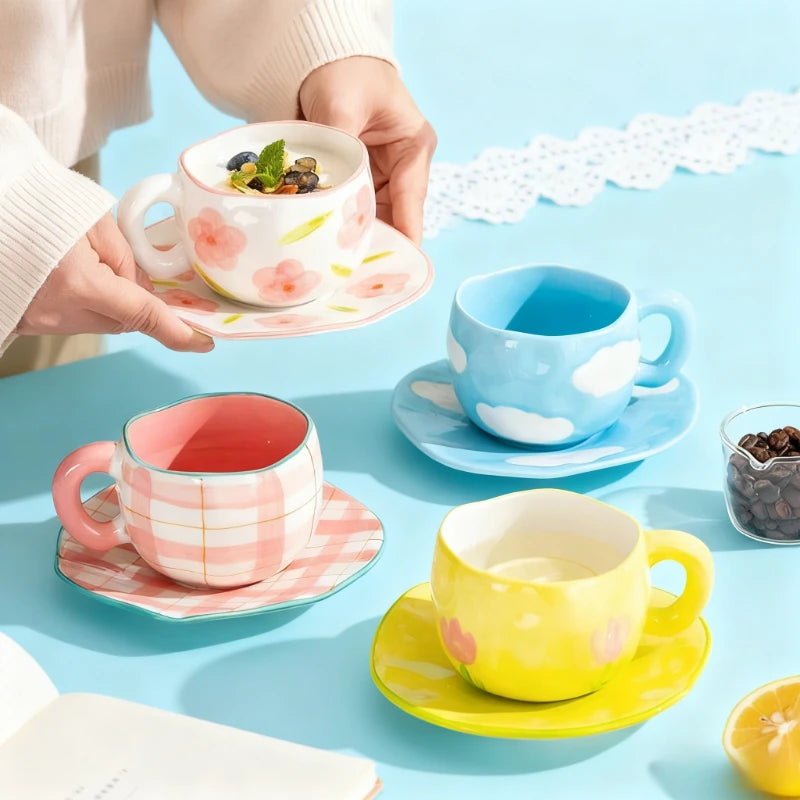 Mug céramique style coréen forme pincée artisanale - vue 3 sur 7